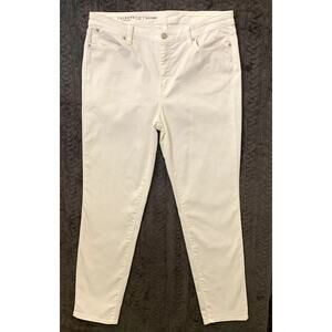 Talbots White Jeans Slim Ankle Stretch Length Size 12
